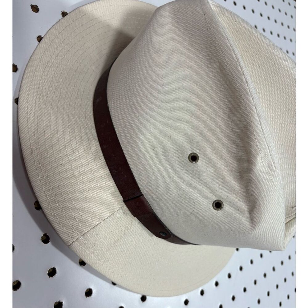 Eddie Bauer Vintage Safari Fedora Bucket Hat Canvas Made In Usa Size L View 4